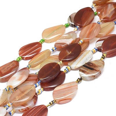 Natural Banded Agate/Striped Agate Beads Strands G-L544-009-1
