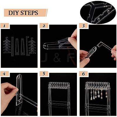 Transparent Acrylic Earring Display Stands EDIS-WH0029-12-1