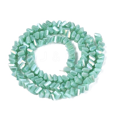 Electroplate Opaque Glass Beads Strands EGLA-Q139-01A-C14-1