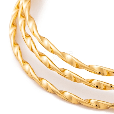 7Pcs PVD Vacuum Plating 304 Stainless Steel Textured Ring Bangles Set for Women BJEW-A011-13D-G-1