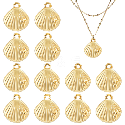 12Pcs Brass Charms KK-BC0014-63G-1