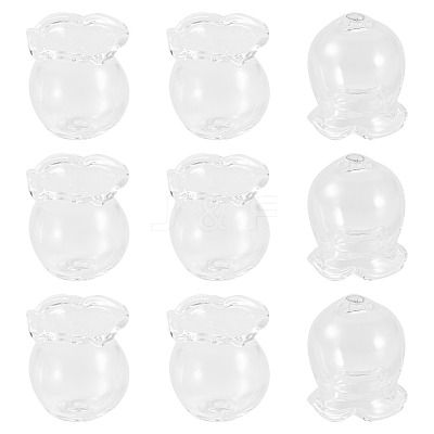 10Pcs Glass Bead Caps for Wind Chimes Making GLAA-BY0001-05B-1
