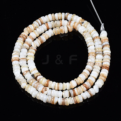 Natural Freshwater Shell Beads Strands X-SHEL-T018-28-1