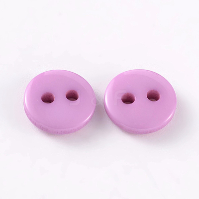 2-Hole Flat Round Resin Sewing Buttons for Costume Design BUTT-E119-18L-03-1