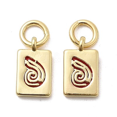 Brass Enamel Charms KK-P338-09G-01-1