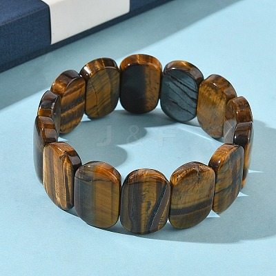 Natural Tiger Eye Beads Stretch Bracelets for Women Men BJEW-I323-02E-1