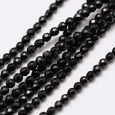 Natural Black Onyx Beads Strands X-G-A129-3mm-25-1