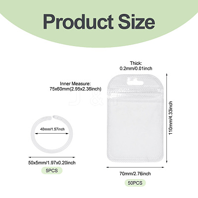 50Pcs Transparent Plastic Resealable Packaging Bags OPP-TA0001-28-1