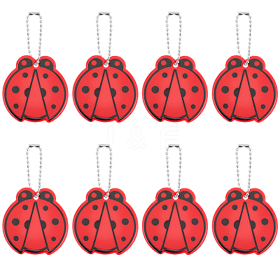 11Pcs PVC Plastic Ladybug Pendant Decorations HJEW-SC0003-22-1