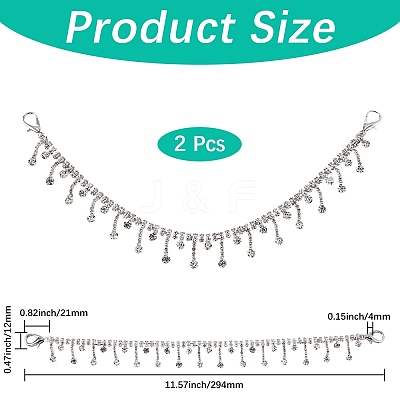 2Pcs Alloy Rhinestone Shoe Decoration Chain AJEW-CP0006-46-1