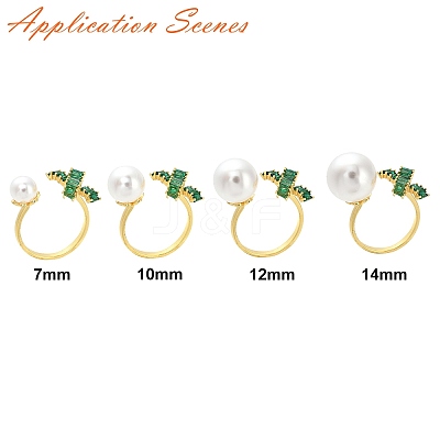 Bowknot & Flower Brass Micro Pave Cubic Zirconia Cuff Ring Settings KK-K297-20G-1