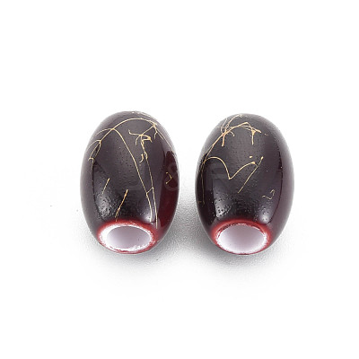 Baking Paint Opaque European Acrylic Beads MACR-S308-15C-1