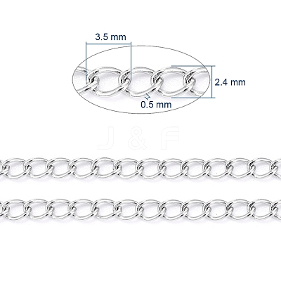 Tarnish Resistant 304 Stainless Steel Curb Chains CHS-F006-04A-P-1