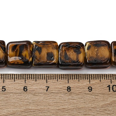 Handmade Gold Sand Lampwork Beads Strands LAMP-Q045-02A-1