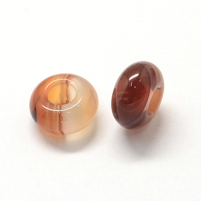 Natural Agate European Large Hole Beads G-Q442-13-1