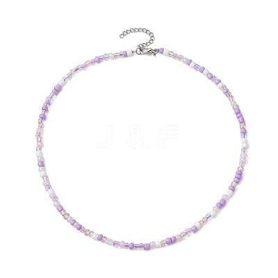 Glass Seed Beaded Necklace NJEW-JN04493-1