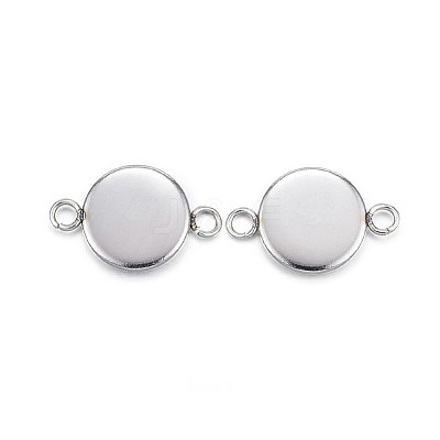 Tarnish Resistant 304 Stainless Steel Cabochon Connector Settings STAS-G170-26P-8mm-1