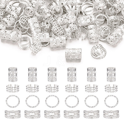 120Pcs 4 Styles Iron Dreadlocks Beads Hair Decoration FIND-TA0005-09S-1