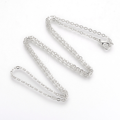 Brass Cable Chains Necklaces X-MAK-R019-P-1