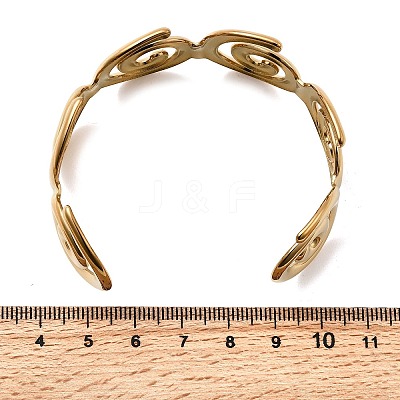 304 Stainless Steel Cuff Bangles for Women BJEW-K237-27G-1