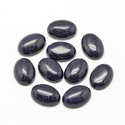 Synthetic Blue Goldstone Cabochons G-R415-14x10-34-1