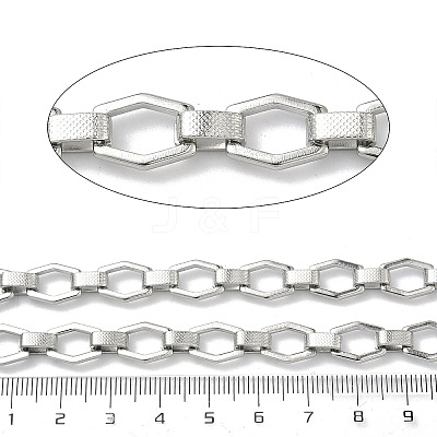 Handmade 304 Stainless Steel Octagon Link Chains STAS-F341-01P-1