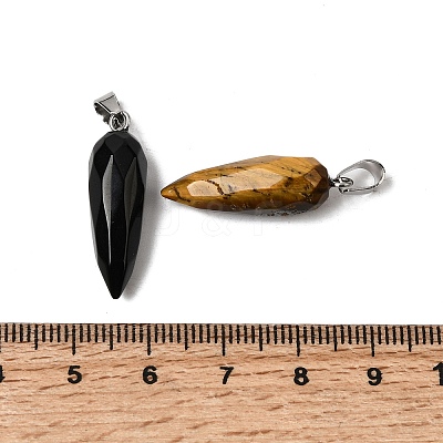 Natural & Synthetic Mixed Stone Pointed Pendants G-D366-03P-1