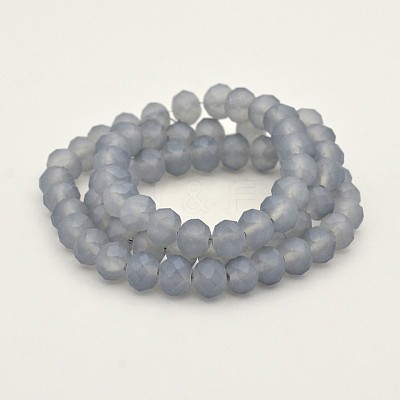 Pearl Luster Plated Faceted Rondelle Glass Beads Strands EGLA-J054-8x5mm-PL02-1