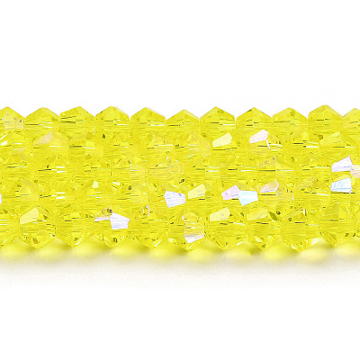 Transparent Electroplate Glass Beads Strands EGLA-A039-T6mm-L21-1