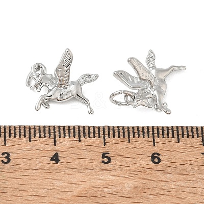 Brass Micro Pave Clear Cubic Zirconia Charms CU-CBAC675-04P-1