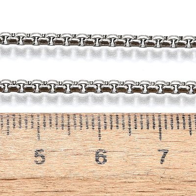 Tarnish Resistant 304 Stainless Steel Box Chain Necklaces NJEW-P244-01P-1