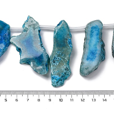 Dyed Natural Agate Nuggets Beads Strands G-E331-08F-01-1