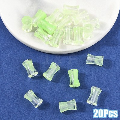 20Pcs Transparent Acrylic Beads Ink Wind Gradient Effect OACR-YW0003-20C-1