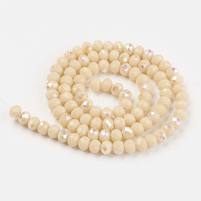 Electroplate Opaque Solid Color Glass Beads Strands X1-EGLA-A034-P4mm-L14-1