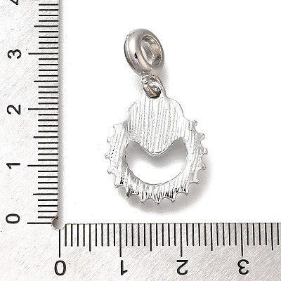Rack Plating Alloy Crystal Rhinestone European Dangle Charms PALLOY-P307-11A-P-1