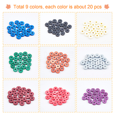 180Pcs 9 Colors Natural Agate Beads Strands G-NB0002-78-1