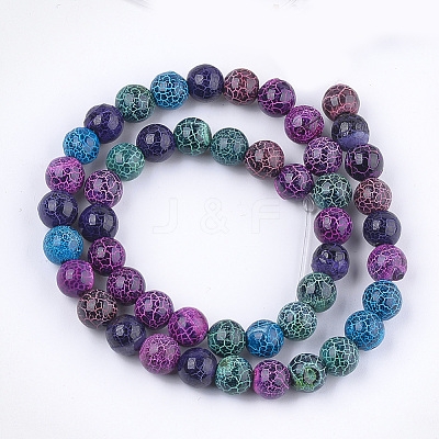 Natural Fire Crackle Agate Beads Strands G-T125-22F-1