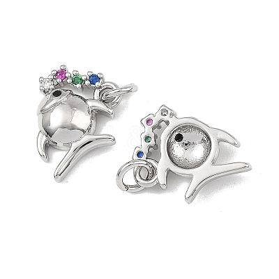 SHEGRACE Brass Colorful Cubic Zirconia Charms XGRQ3P154-591P-1