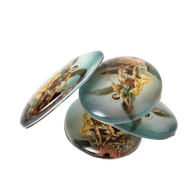 Jesus and the Virgin Printed Glass Oval Cabochons GGLA-N003-18x25-A-1