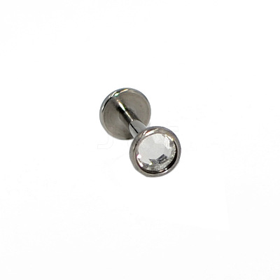 G23 Titanium Cubic Zirconia Flat Round 17 Gauge Threadless Labrets for Women Men WG1F07B-24-1
