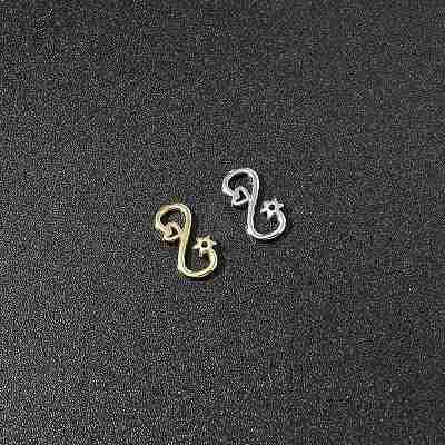 4Pcs 2 Colors Brass S-Hook Clasps KK-FS0001-75-1