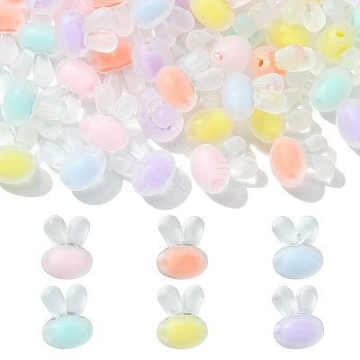 60Pcs 6 Colors Transparent Clear Acrylic Beads FACR-CJ0001-10-1