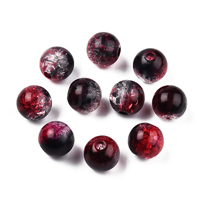 Transparent Crackle Acrylic Beads CACR-N002-17A-1