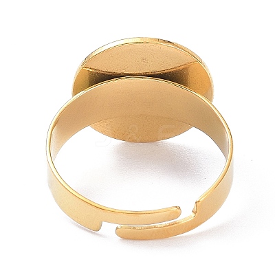Ion Plating(IP) Adjustable 304 Stainless Steel Finger Rings Components X-STAS-P291-03D-G-1