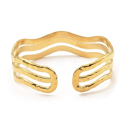 304 Stainless Steel Cuff Bangles BJEW-P302-09G-1