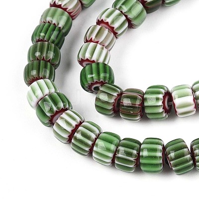 Handmade Millefiori Glass Beads Strands LAMP-T021-27A-05-1