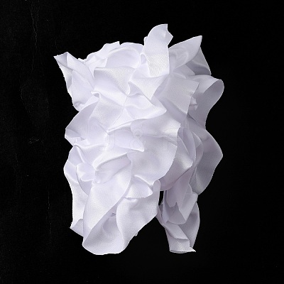 3.28 Feet Polyester Ruffled Ribbons SRIB-WH0011-087A-1