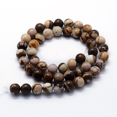 Natural Zebra Jasper Beads Strands X-G-I199-10-8mm-1
