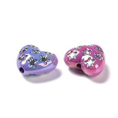 UV Plating Iridescent Acrylic Beads X-OACR-B021-06-1