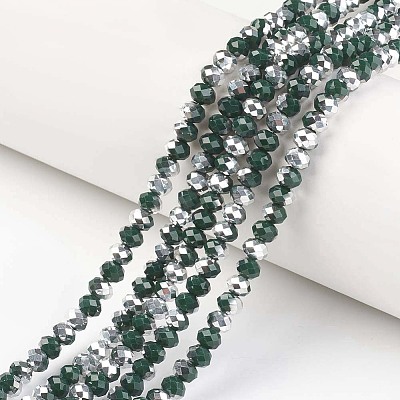 Electroplate Opaque Glass Beads Strands EGLA-A034-P8mm-M04-1